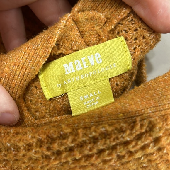 Women’s Waffleknit Orange Sweater - Picture 3 of 3
